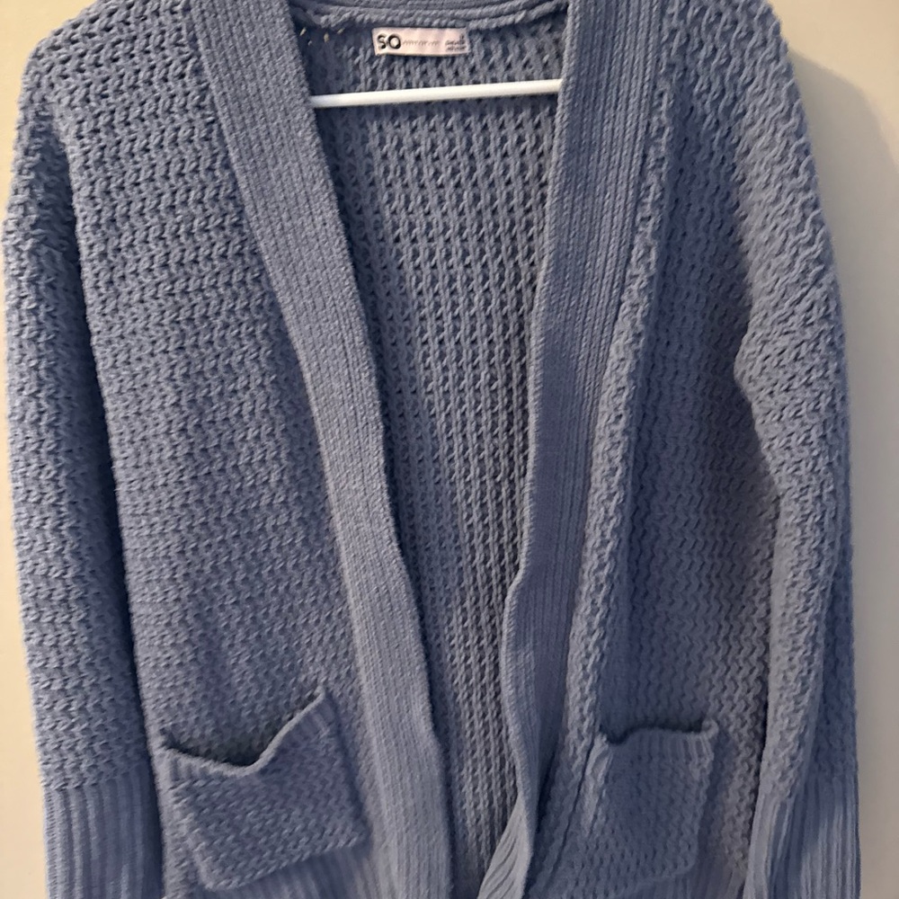SO Women's Light Blue Cardigan Sweater